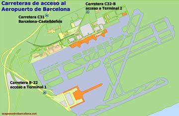 Strade di accesso all'Aeroporto di Barcellona