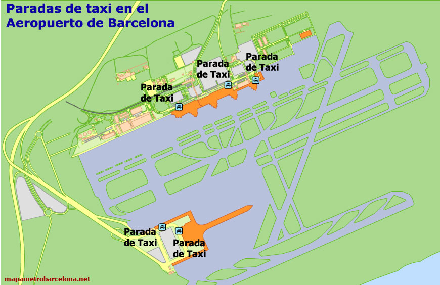Map of Barcelona airport, location, directions, terminals, etc.