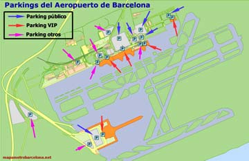 Parkplätze am Flughafen Barcelona