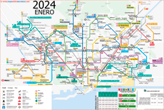 Karte der U-Bahn Barcelona Januar 2024