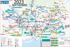Mapa metro Barcelona 2023 accesible amb ascensors