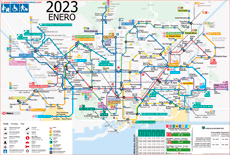 Mapa metro Barcelona 2023 accesible amb ascensors