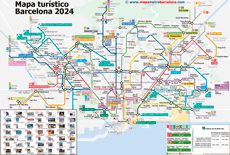 Mappa metro Barcellona 2024 turistica
