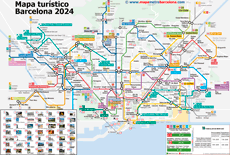 Mapa metro Barcelona 2023 turístico